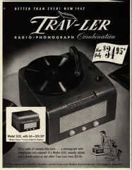 Better Than Ever! New 1947 Trav-Ler Radio-Phonograph Combination