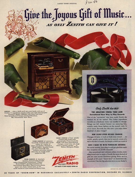 Give the Joyous Gift of Music...as only Zenith can give it!