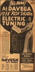 Its Here! At Davega 1938 RCA Victor Electric Tuning