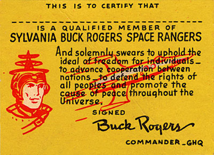 Buck Rogers Space Rangers Certificate