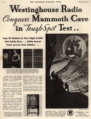 Westinghouse Radio Conquers Mammoth Cave in Tough-Spot Test..