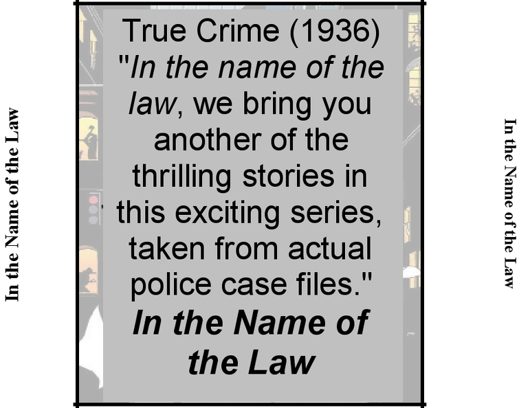 In The Name Of The Law CD Back