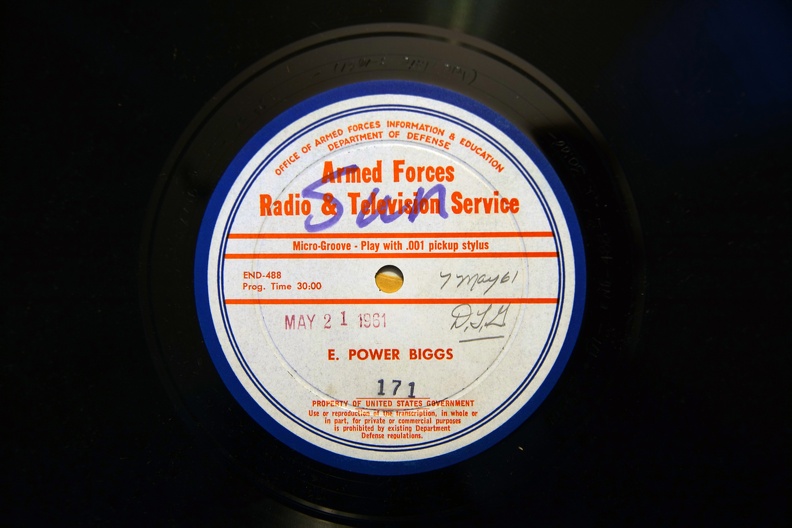 E. Power Biggs #171 AFRTS Shipby 610310 1st; 6 Little Handel Fugues For Organ